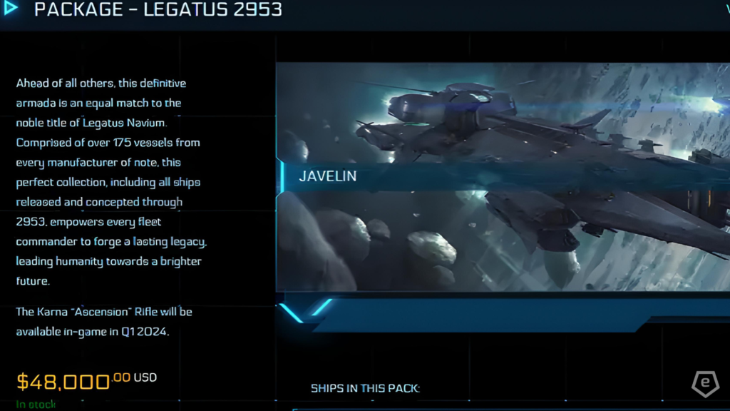 Star Citizen bietet ein DLC namens Legatus 2953 für fast 50.000 CHF an. Was beinhaltet das DLC? Kurz gesagt, einfach alles.